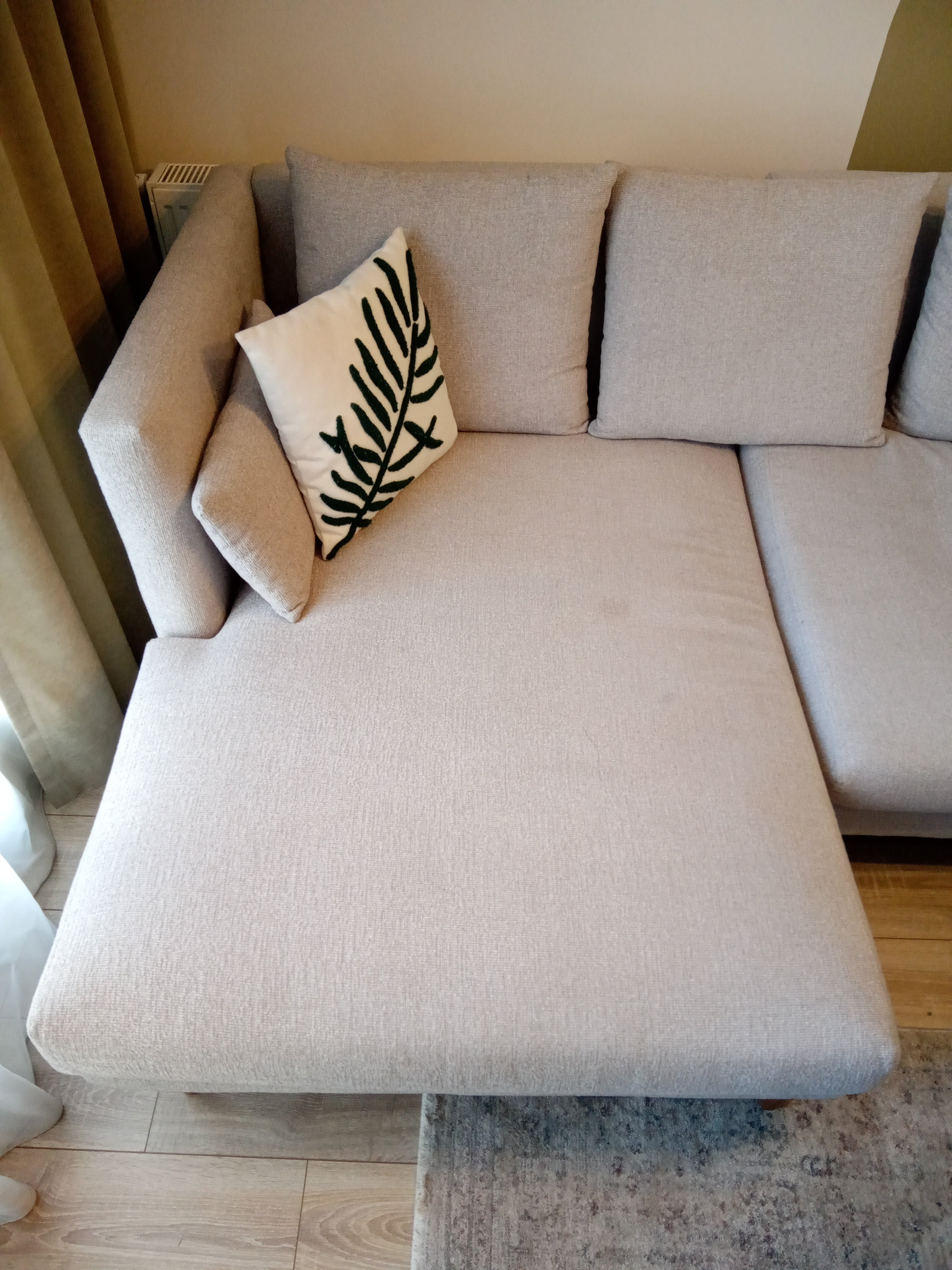 Lewis Sol Köşe Koltuk Keten Gri