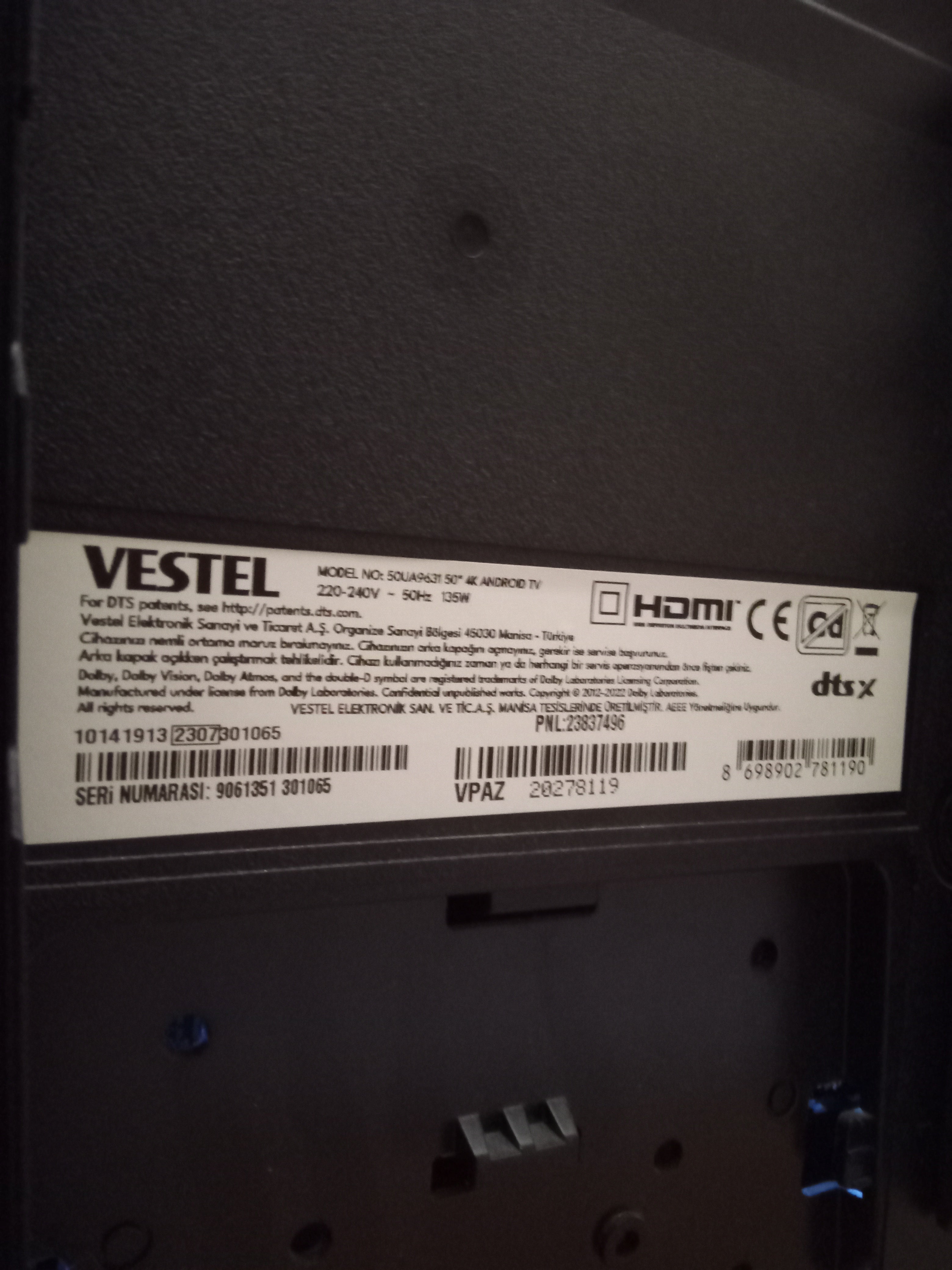 Vestel 50'' Televizyon 50U9510