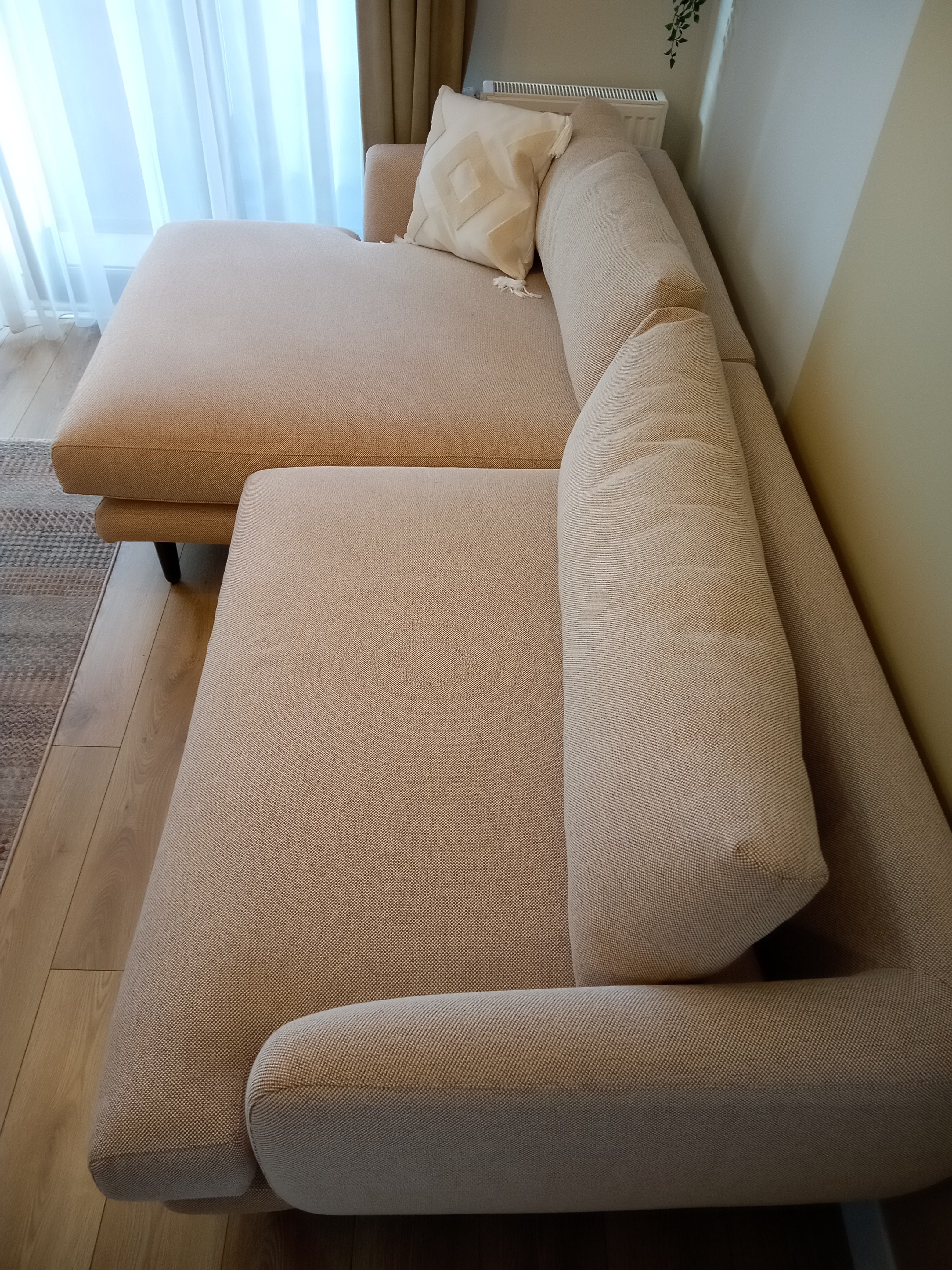 Haven Sol Köşe Bukle Keten Somon