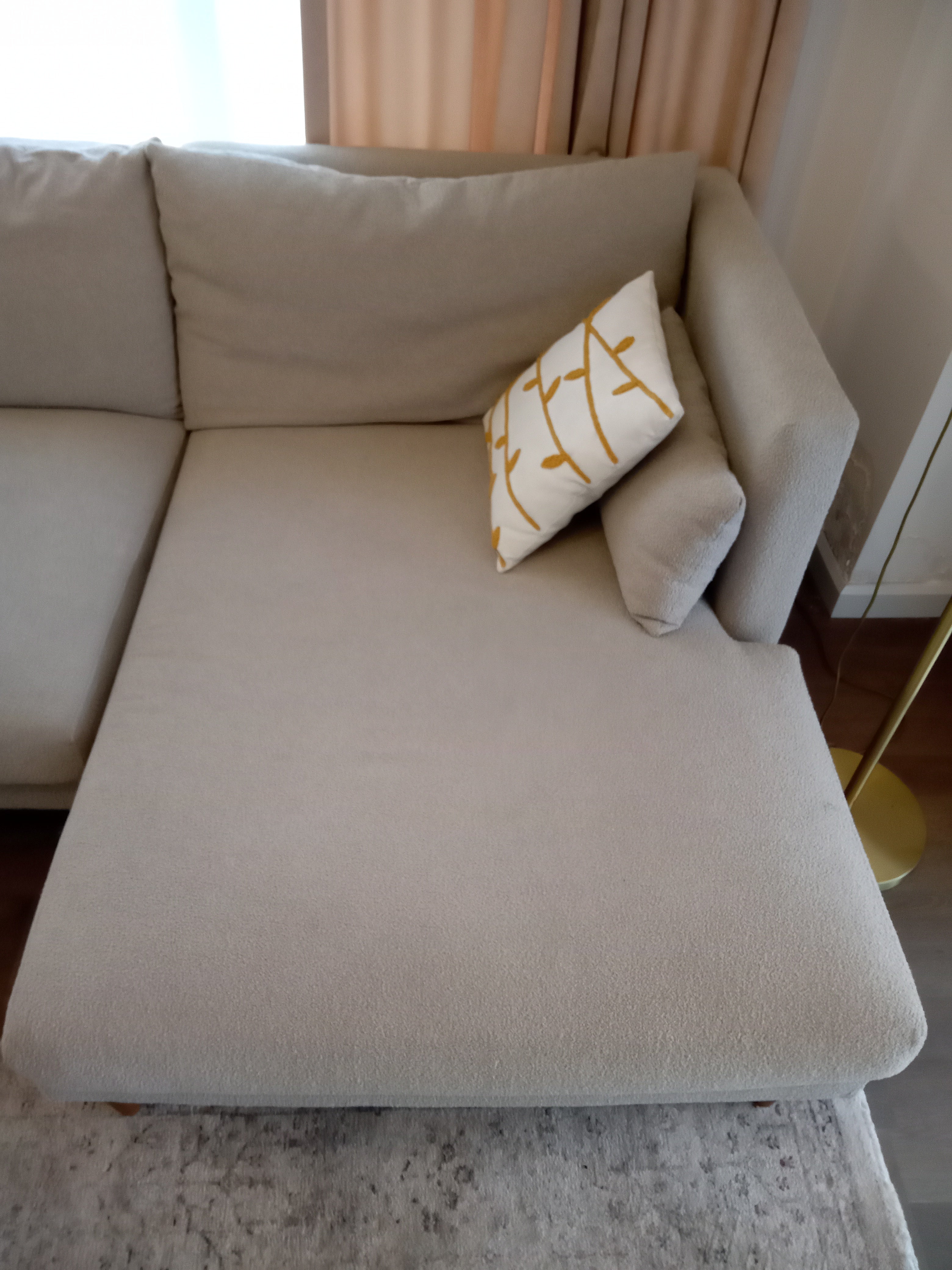 Lewis Sağ Köşe Koltuk Keten Gri