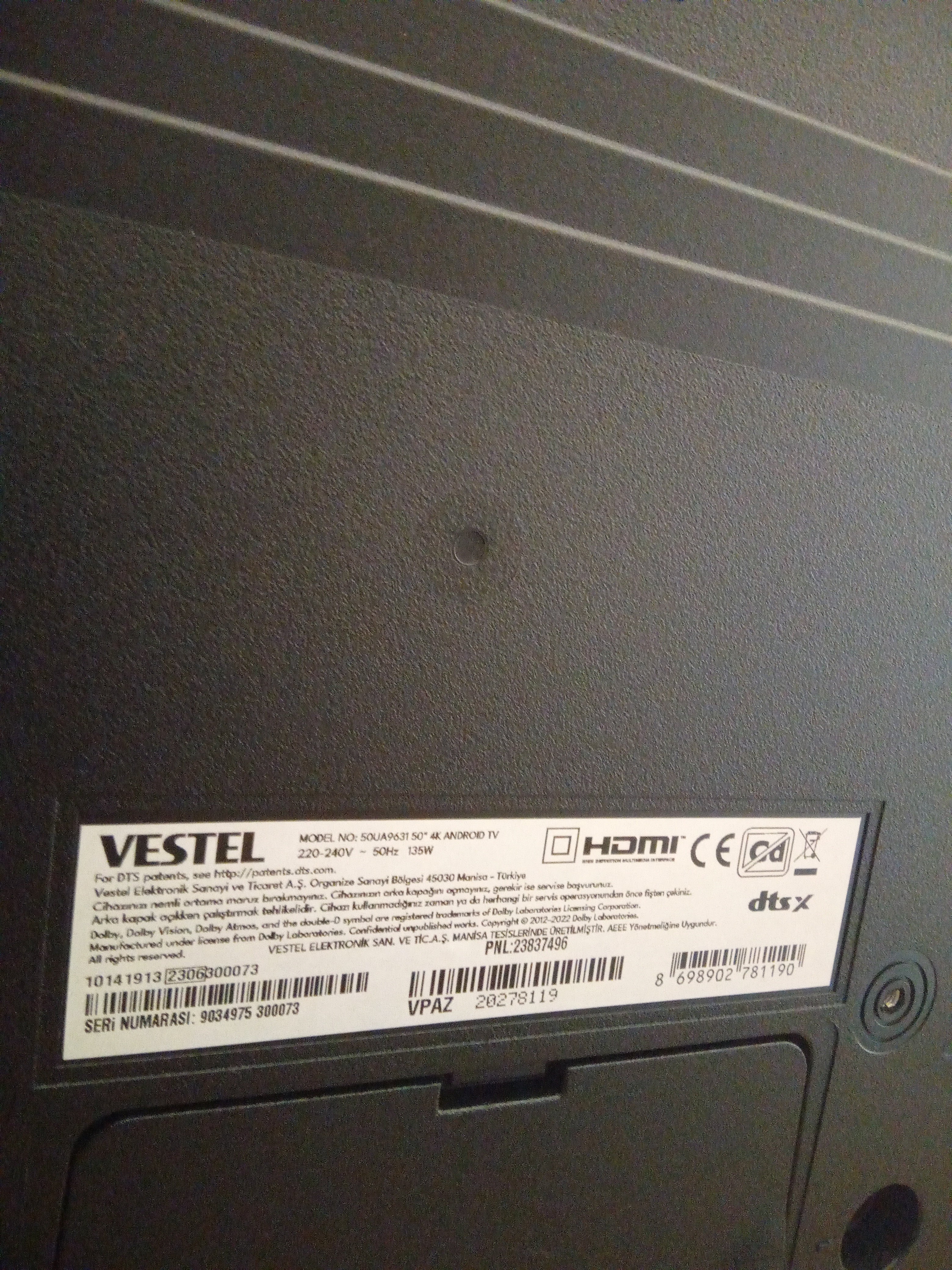 Vestel 50'' Televizyon 50U9510