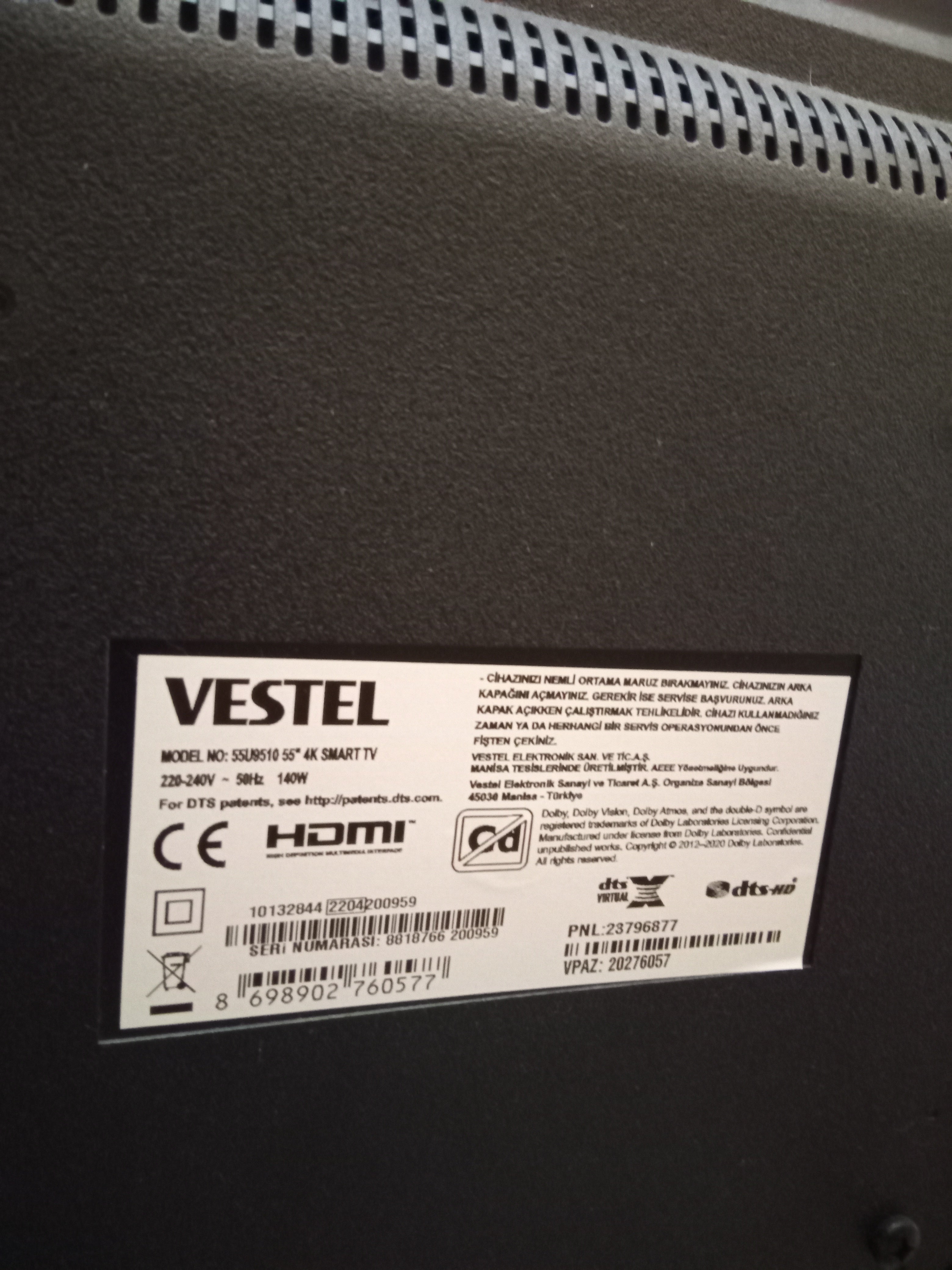 Vestel 55'' Televizyon 55U9500
