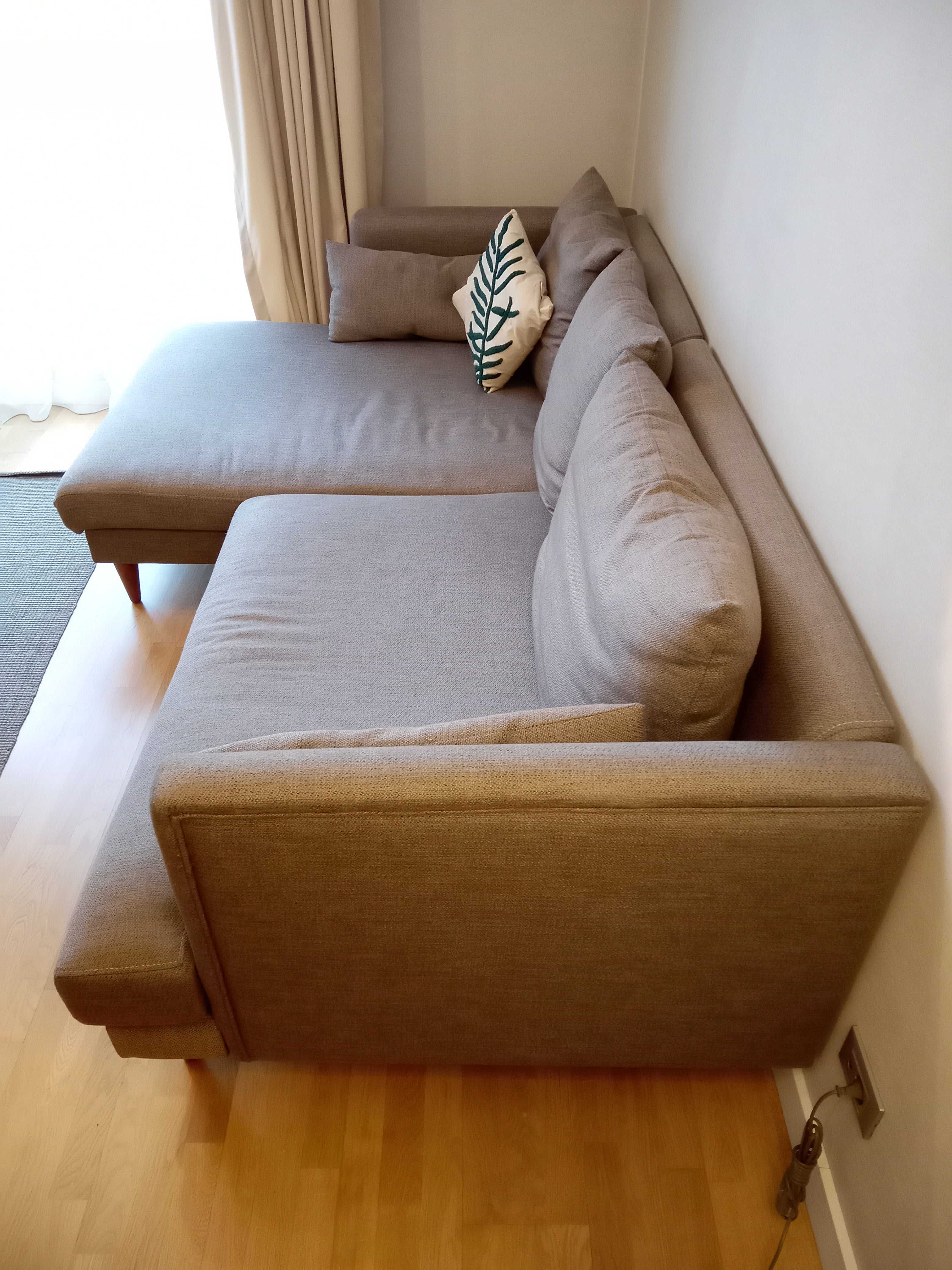 Lewis Sol Köşe Koltuk Keten Gri