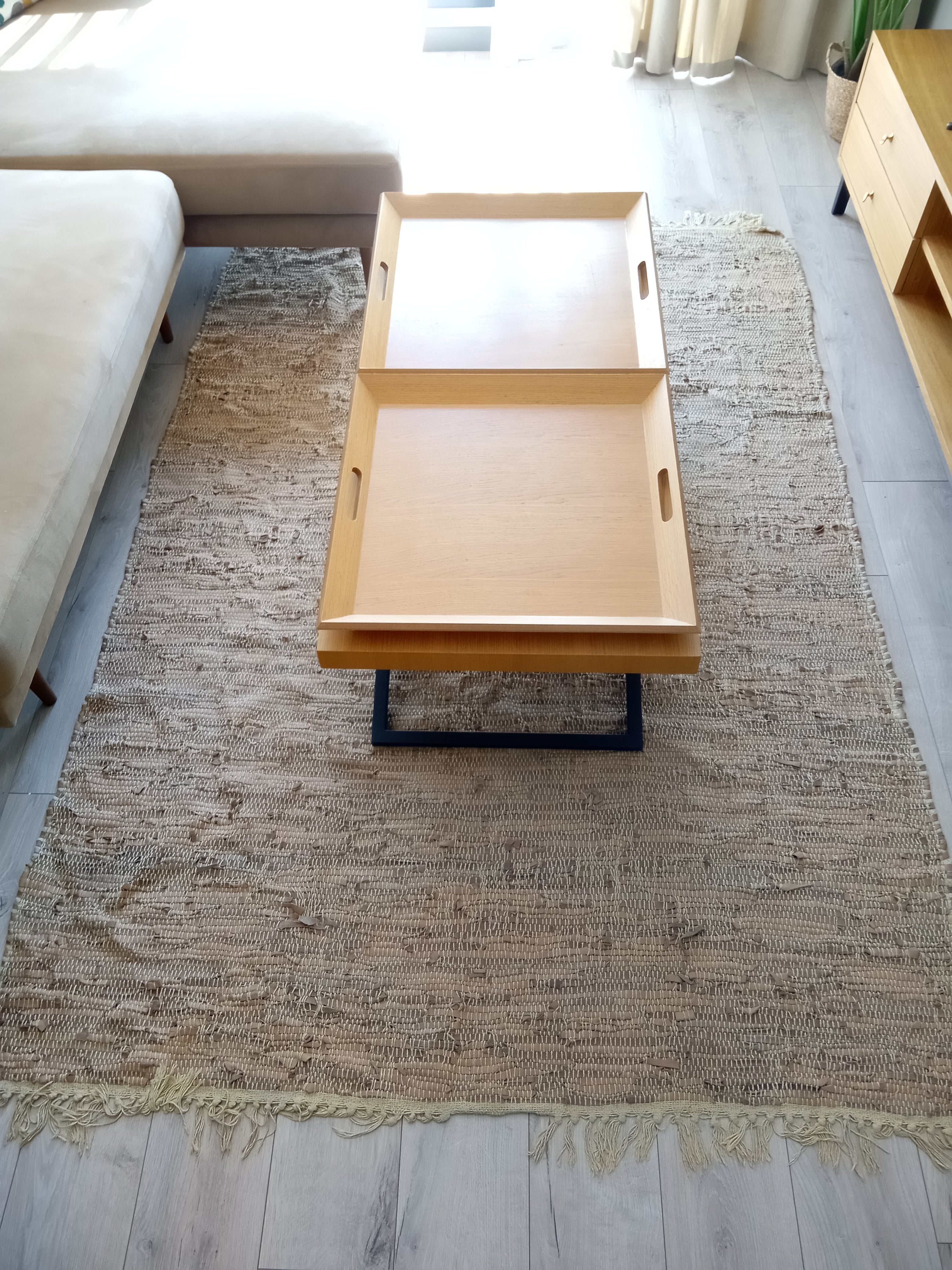 Pelle Deri Halı Gold Fitilli 160x230