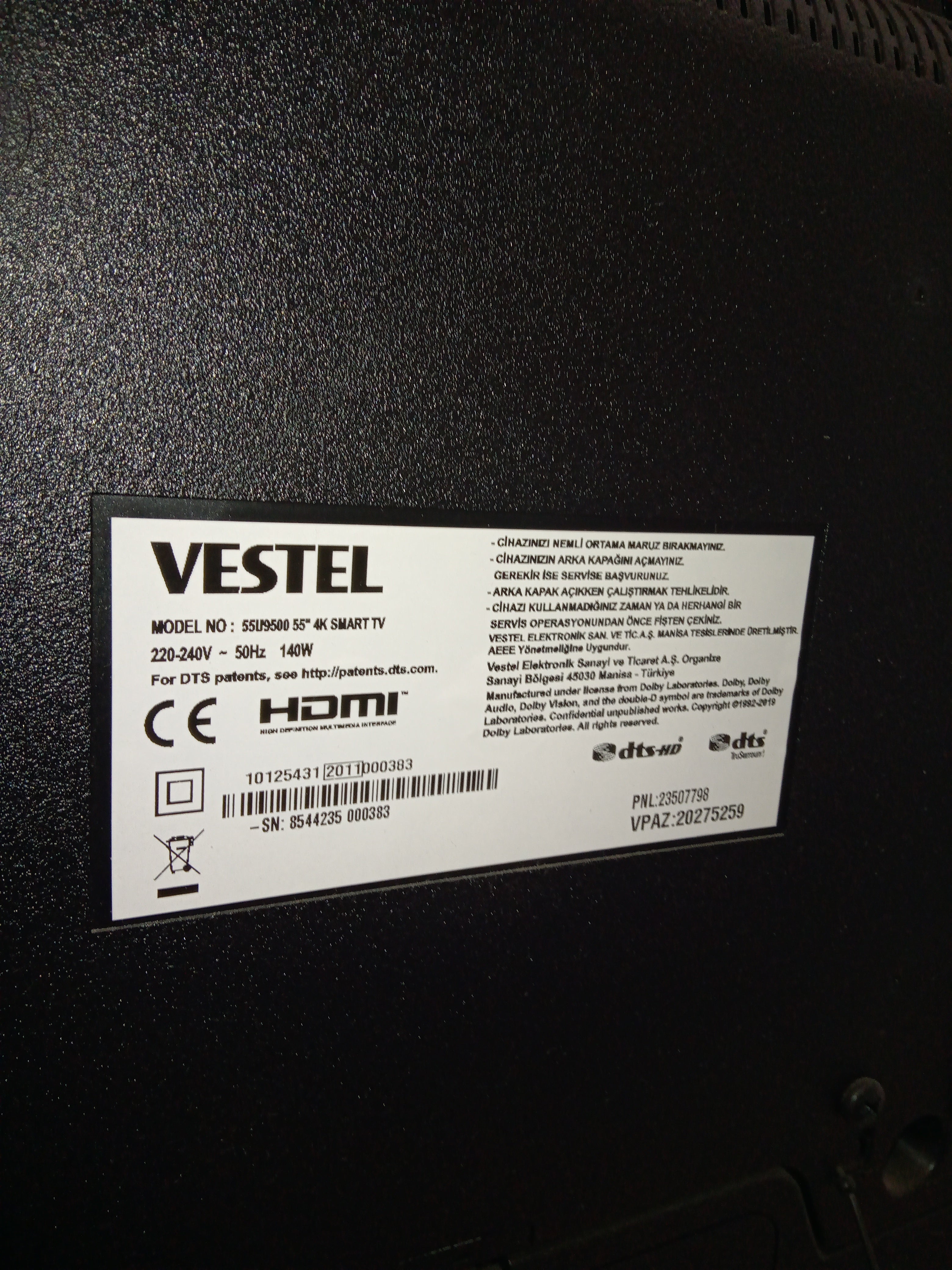 Vestel 50'' Televizyon 50U9510