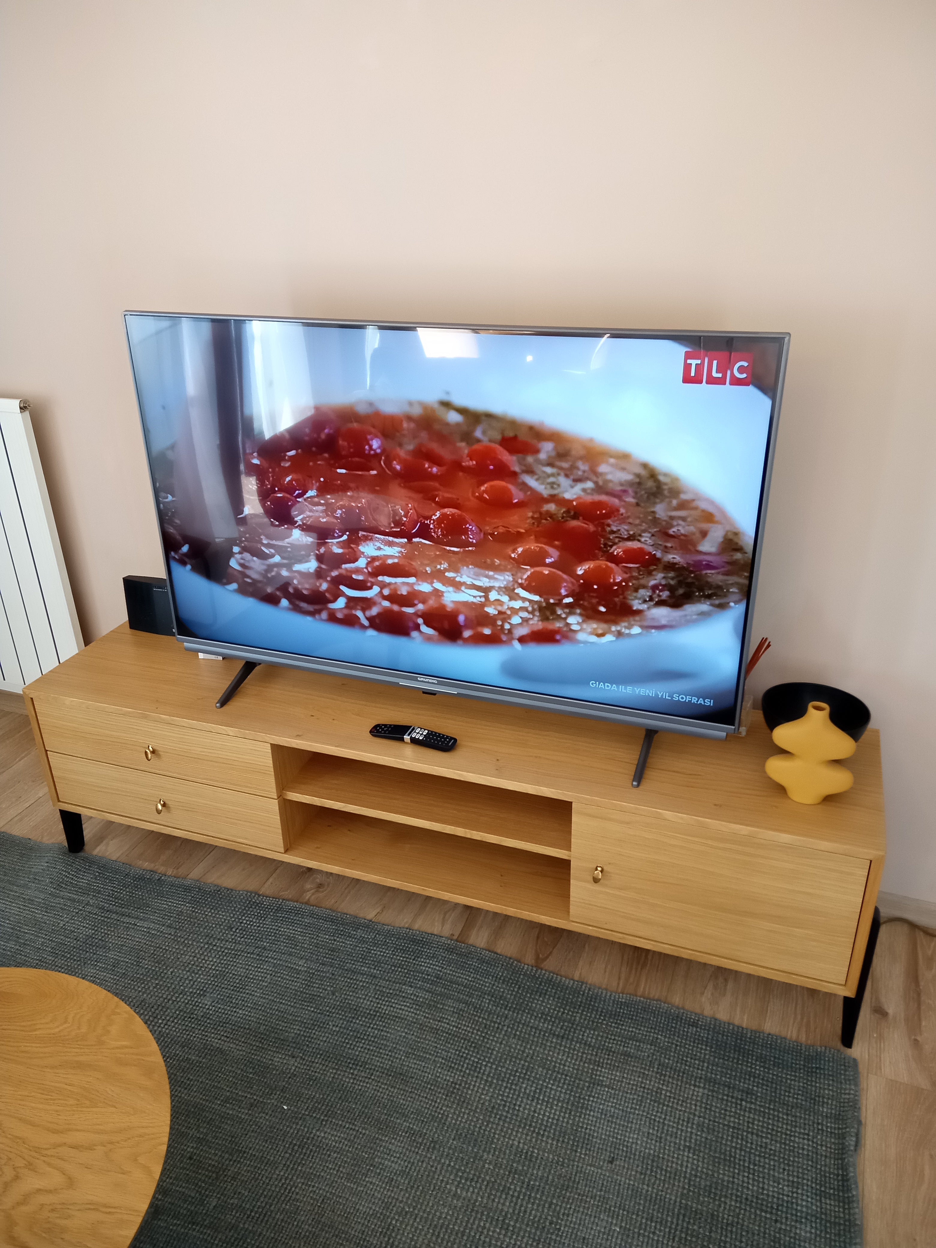 Fil TV Sehpası 180 cm Meşe & Siyah