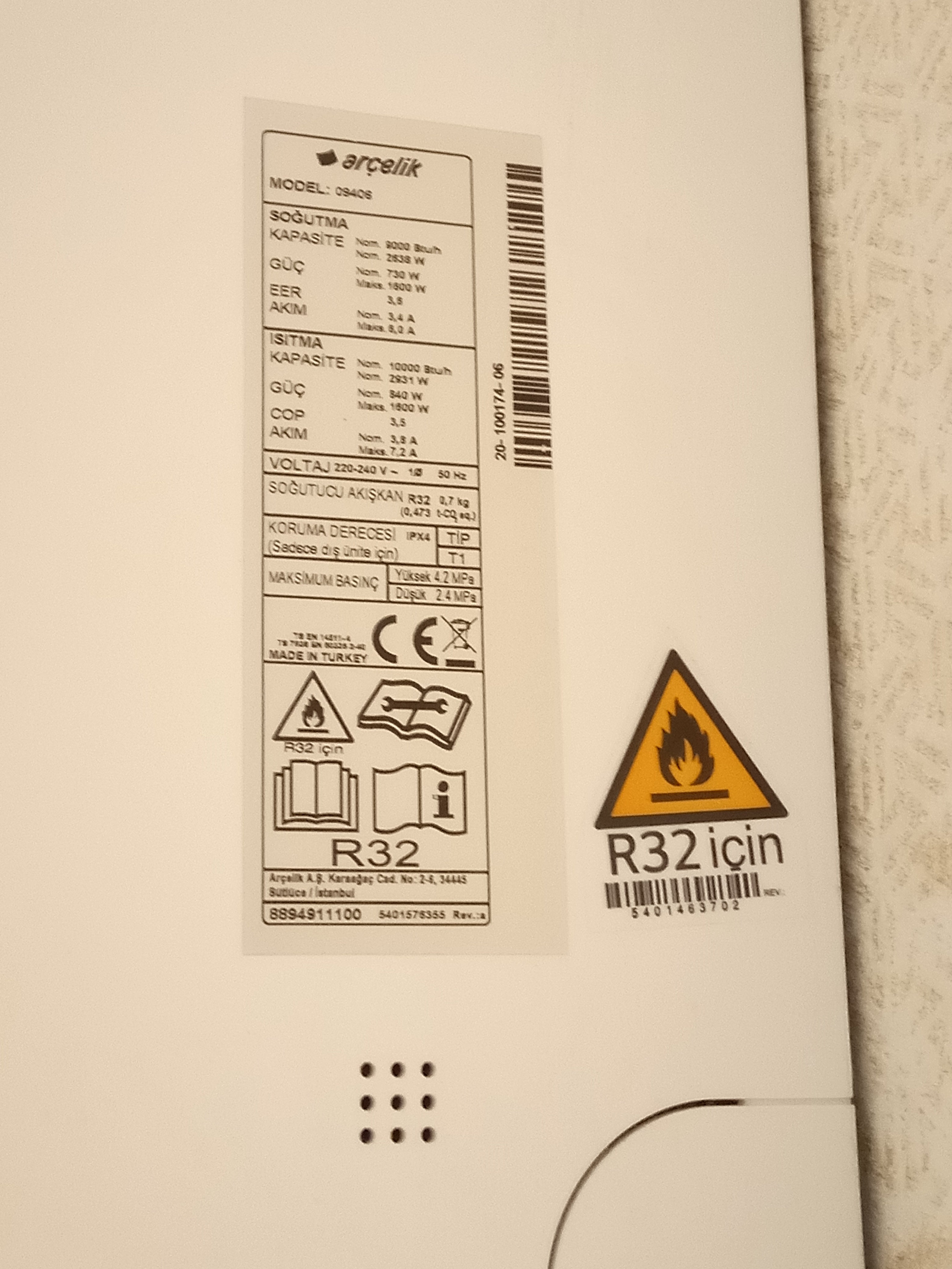 Arçelik Hp Ultra Hijyen Klima 09408