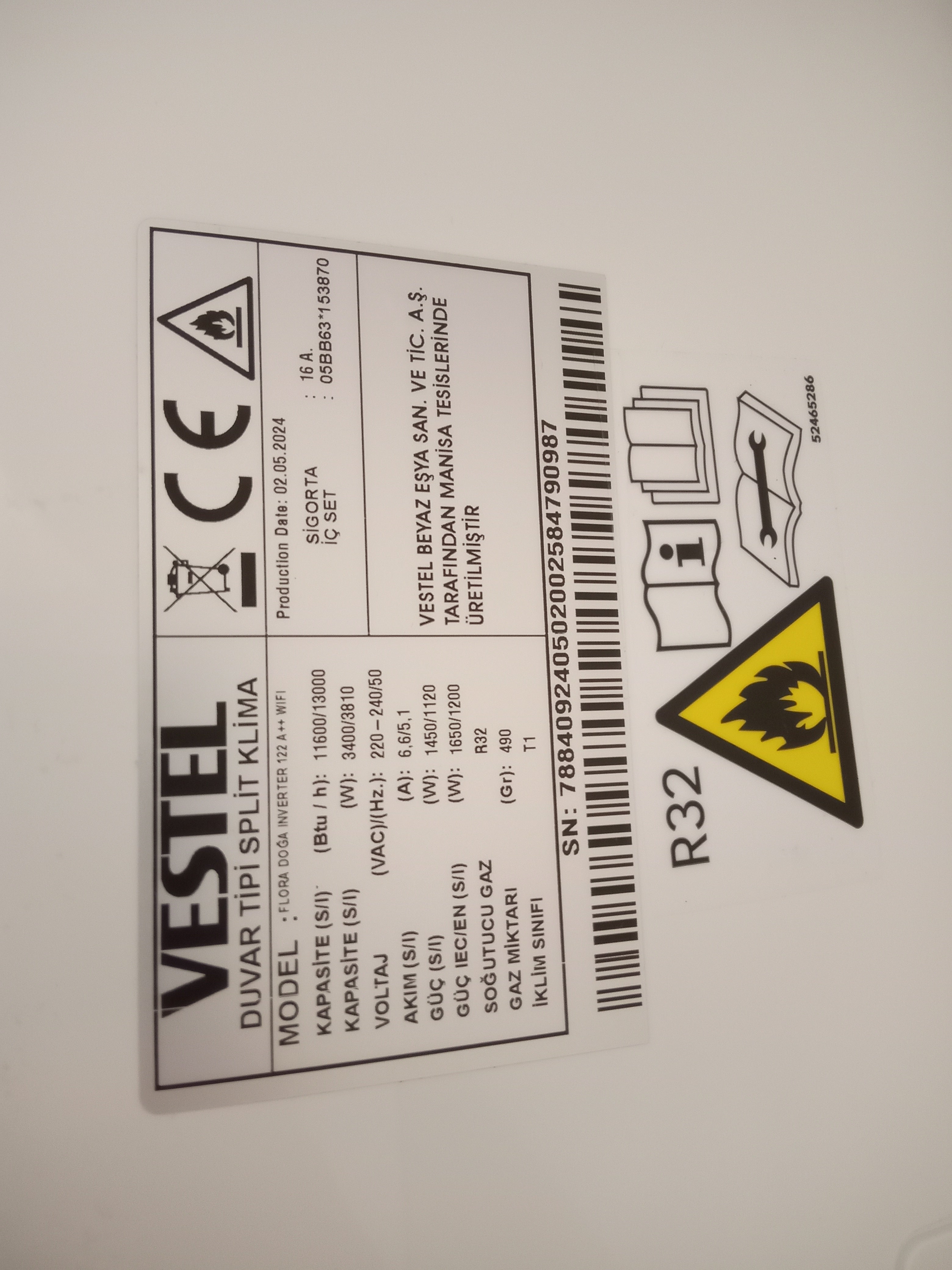Vestel Flora Doğa Inverter 12++ Klima