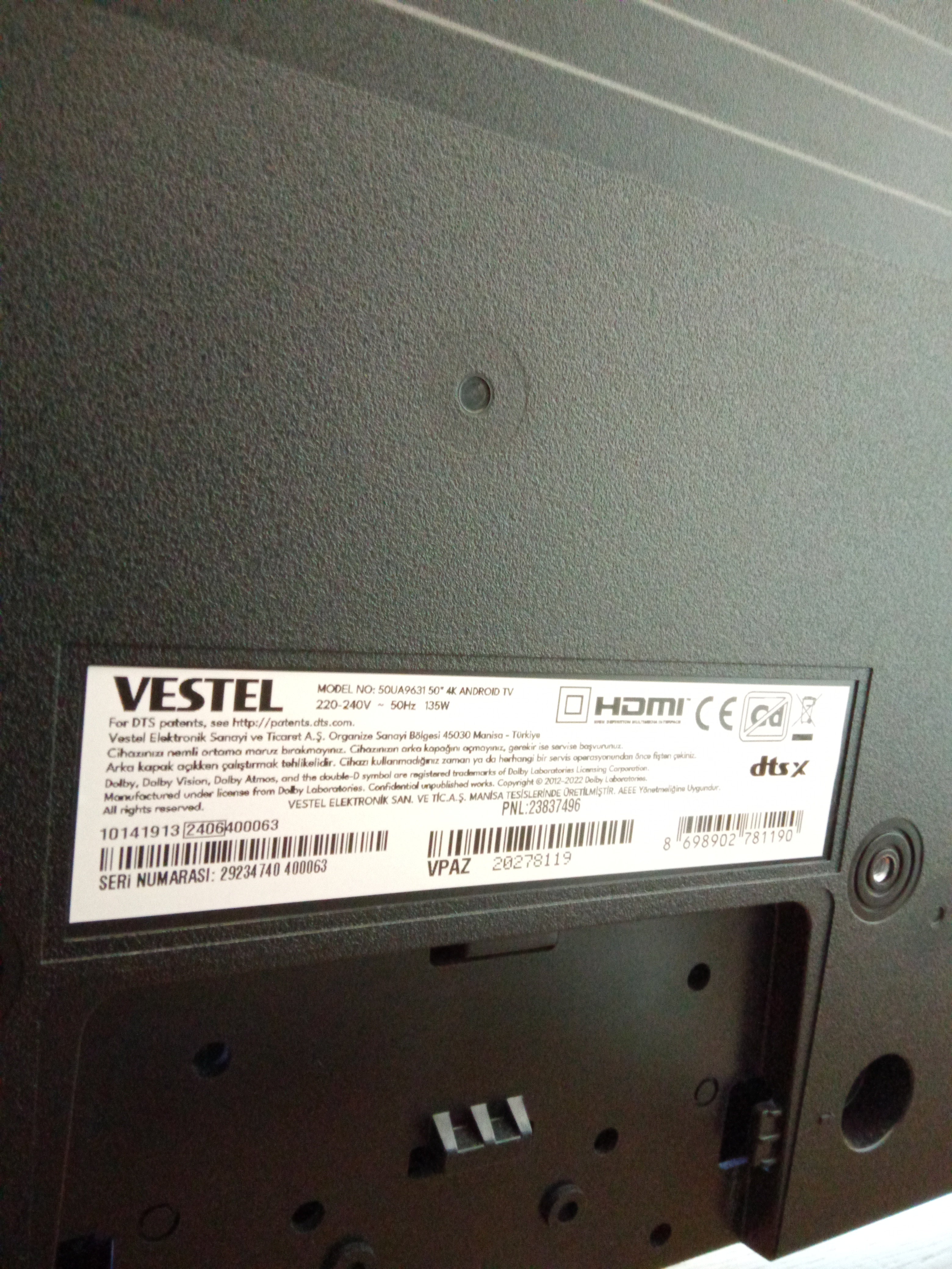 Vestel 50'' Televizyon 50U9510