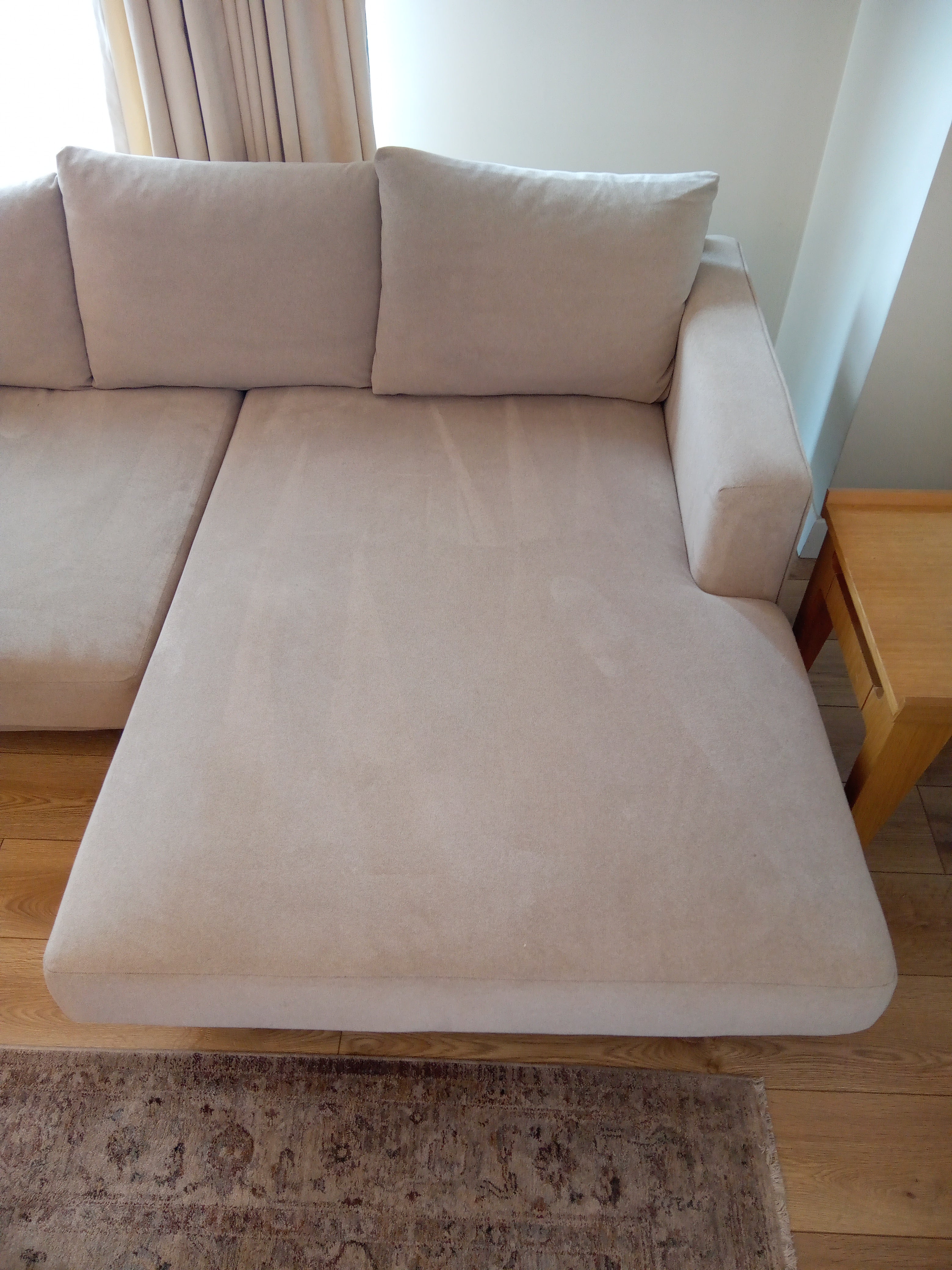 Neomi Wood Üçlü Koltuk Fitilli Kadife Bej