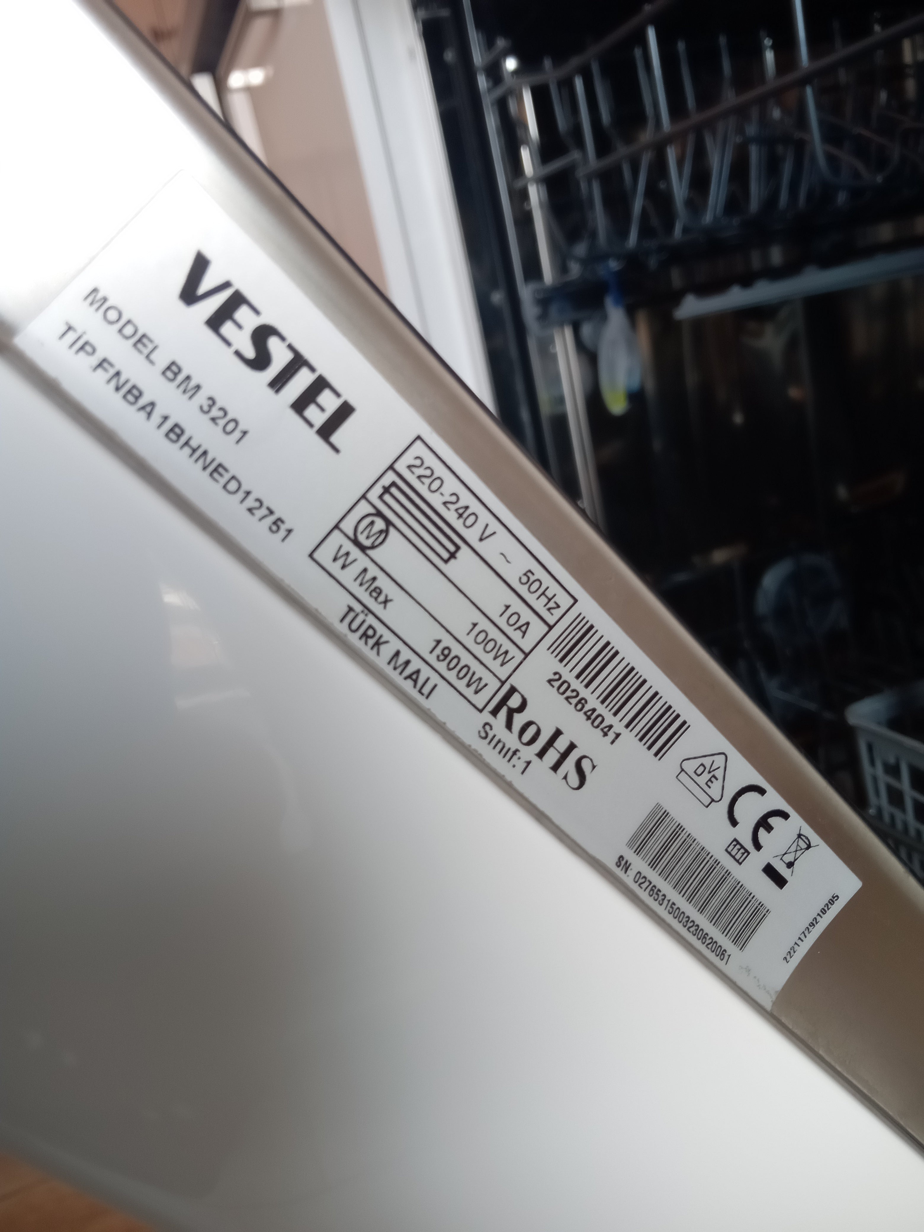 Vestel BM 3201 Bulaşık Makinesi